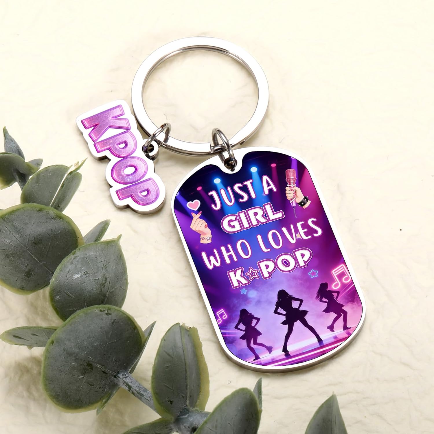K-Pop Keychain Merch, K-Pop Gifts for Teen Girls, Kpop Valentines Day Gifts, Purple Gifts for K Pop Lover, Music Keychain for Music Lovers, Birthday Valentines Basket Stuffers Present for Korea Fans - Image 6