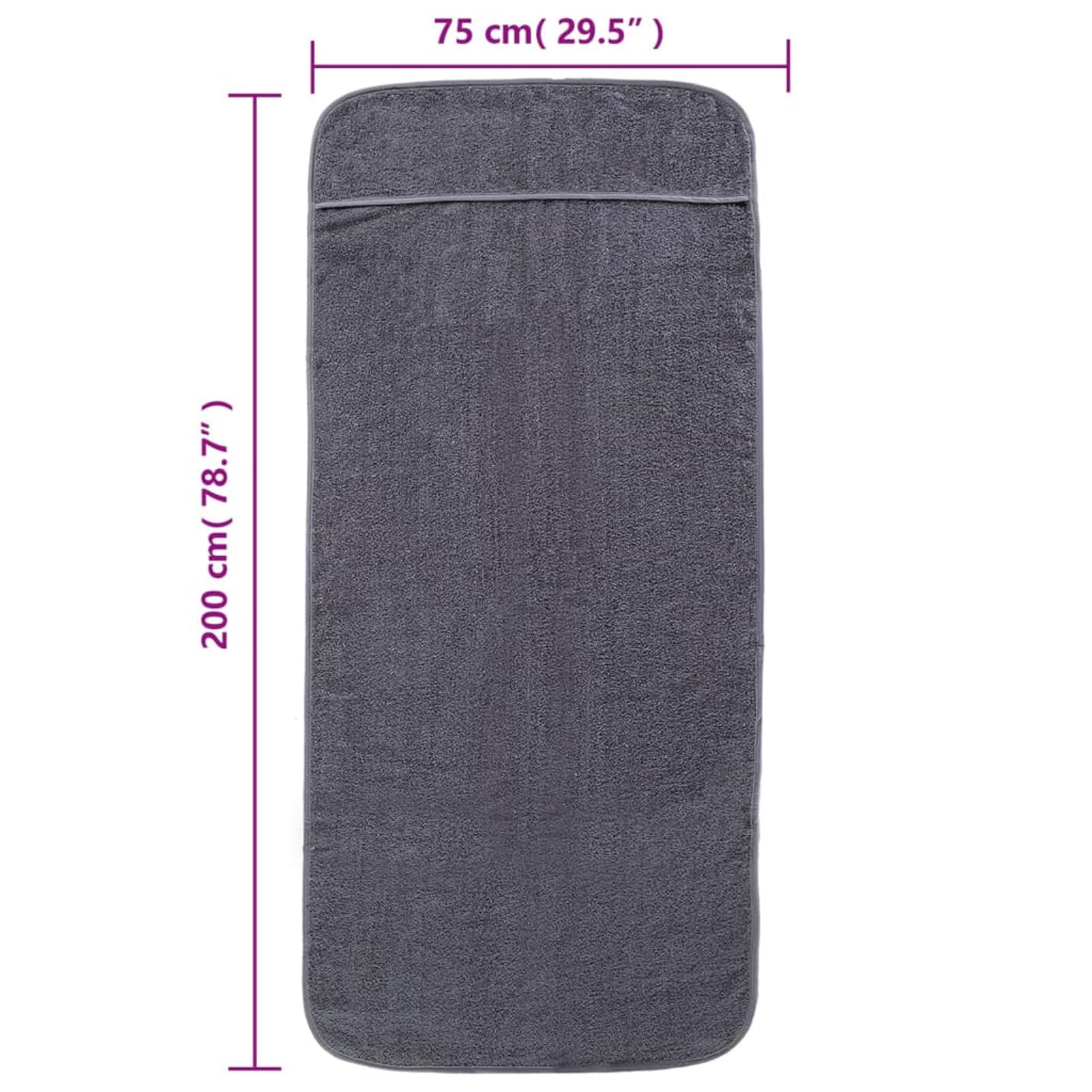 Asciugamani da Spiaggia 2pz Antracite 75x200 cm Tessuto 400 gsm,Telo Mare Microfibra – Leggero,fine e ad Asciugatura Rapida - Asciugamano Microfibra Grande - Telo Mare XXL - 100% Riciclato