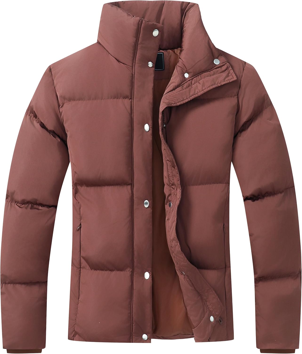 GIMECEN Women’s Winter Coat Full-Zip Down Jacket Waterproof Puffer Coat Warm Parkas Long Sleeve Outerwear