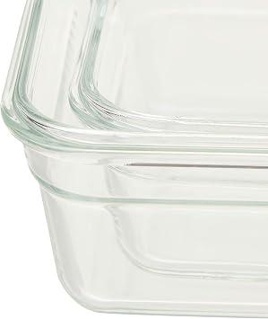 Glasslock 2 Rectangle and 2 Square Assorted Oven Safe Container Set, 4-Piece
