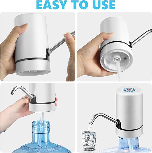 Miniatura 3 de Dispensador de agua para botella de 5 galones, bomba de botella de agua portátil con carga USB, interruptor automático, dispensador de agua portátil