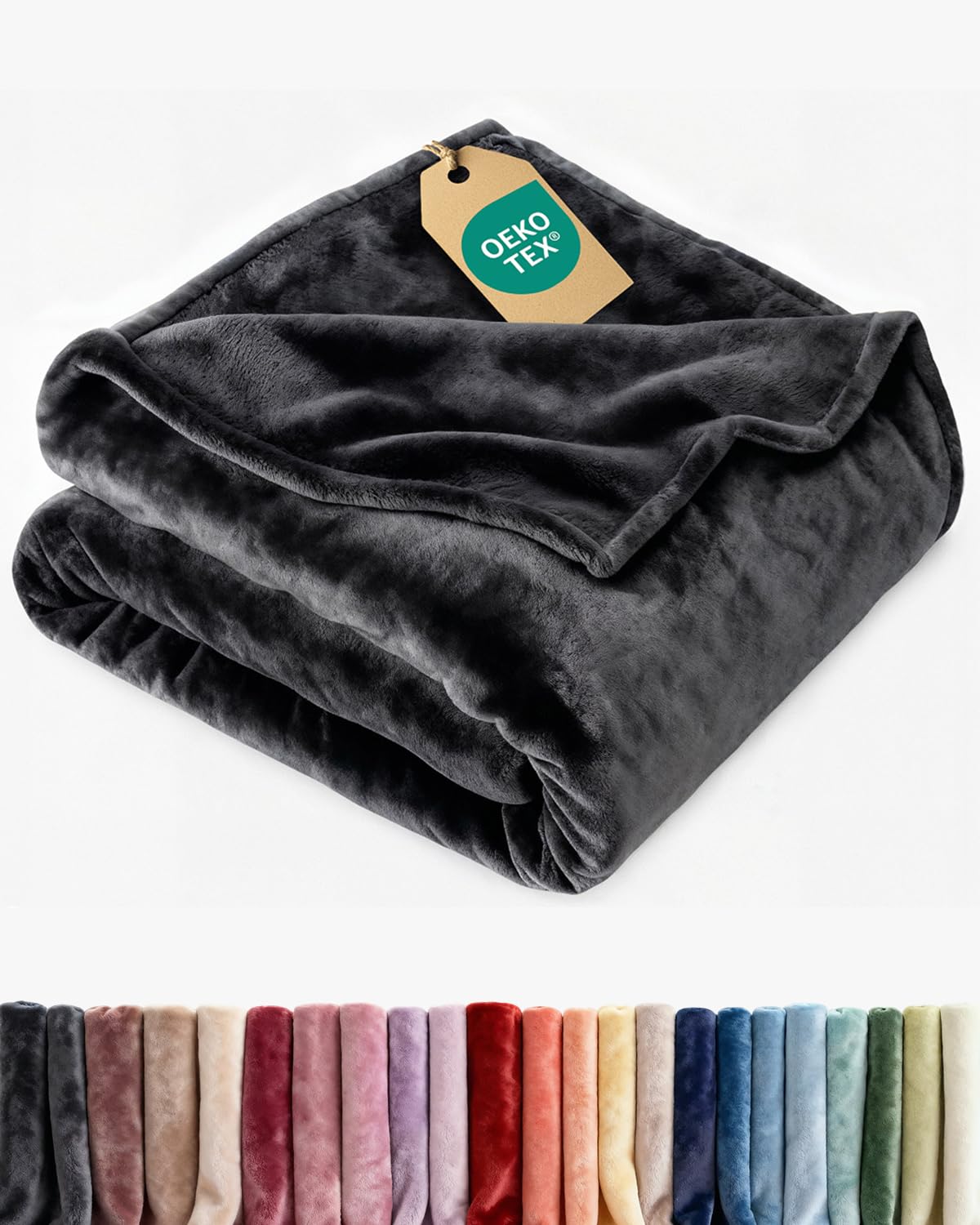 Ultra Soft Fleece Blanket King Size - Flannel Fleece Luxury King Blanket - Lightweight for Couch Bed Chair - Thick, Warm and Breathable - All Season