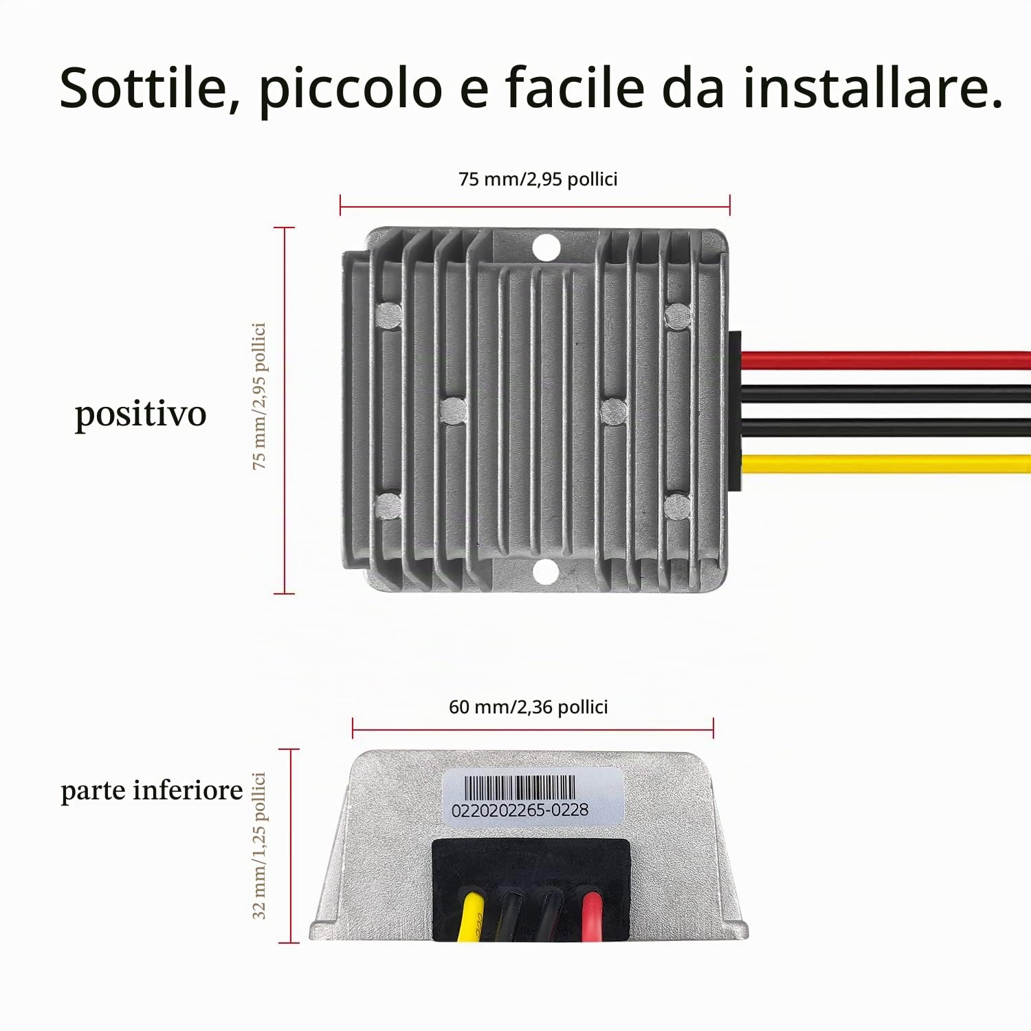 Auto CC 12V a 24V Passo Fino Regolatore di Tensione Convertitore 10A 240W Trasformatore Adattatore Alimentazione del Regolatore Potenza per Veicolo Camion(Ingresso DC 9-20V Uscita 24V)