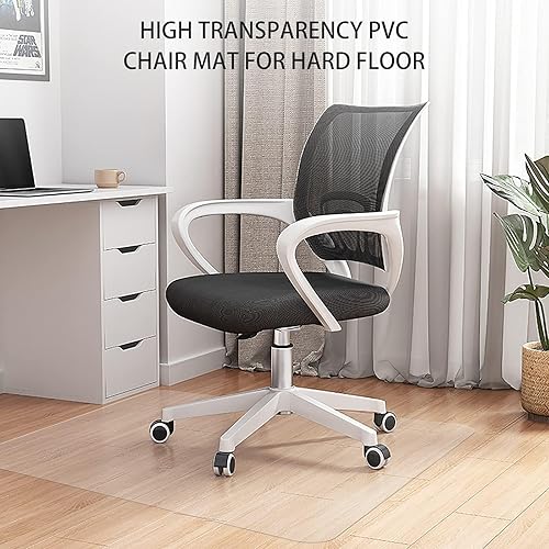 Vista 6 de SHAREWIN - Tapete para silla de oficina para suelos duros, 47 x 47 pulgadas, resistente madera transparente y azulejos, PVC transparente
