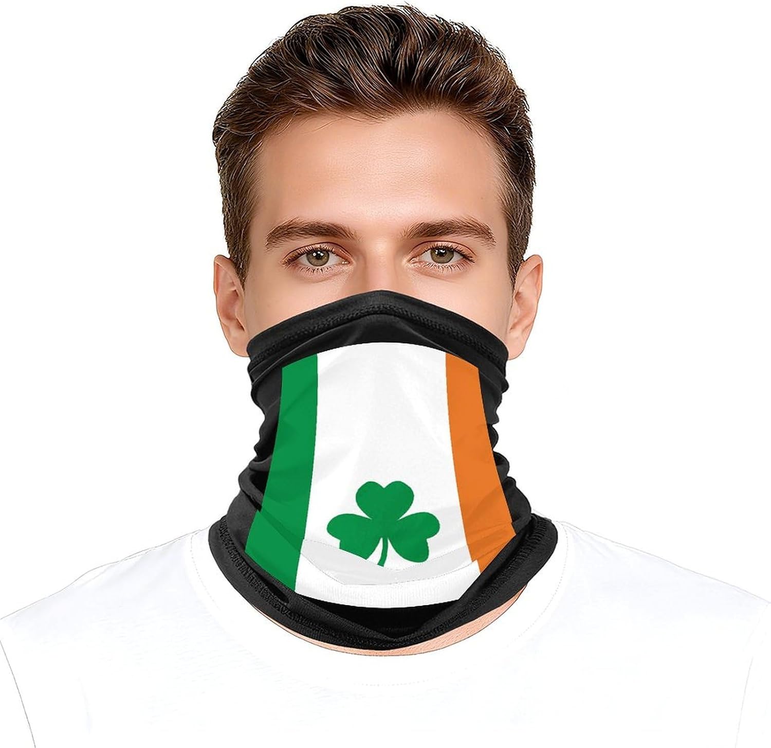 Happy Irish Holidays Neck Gaiter Face Mask UV Protection for Men Women, Breathable Quick Dry Face Cover Bandana Outdoor Sports Balaclava Wind-Proof for Hiking Skiing Motorcycle Cycling