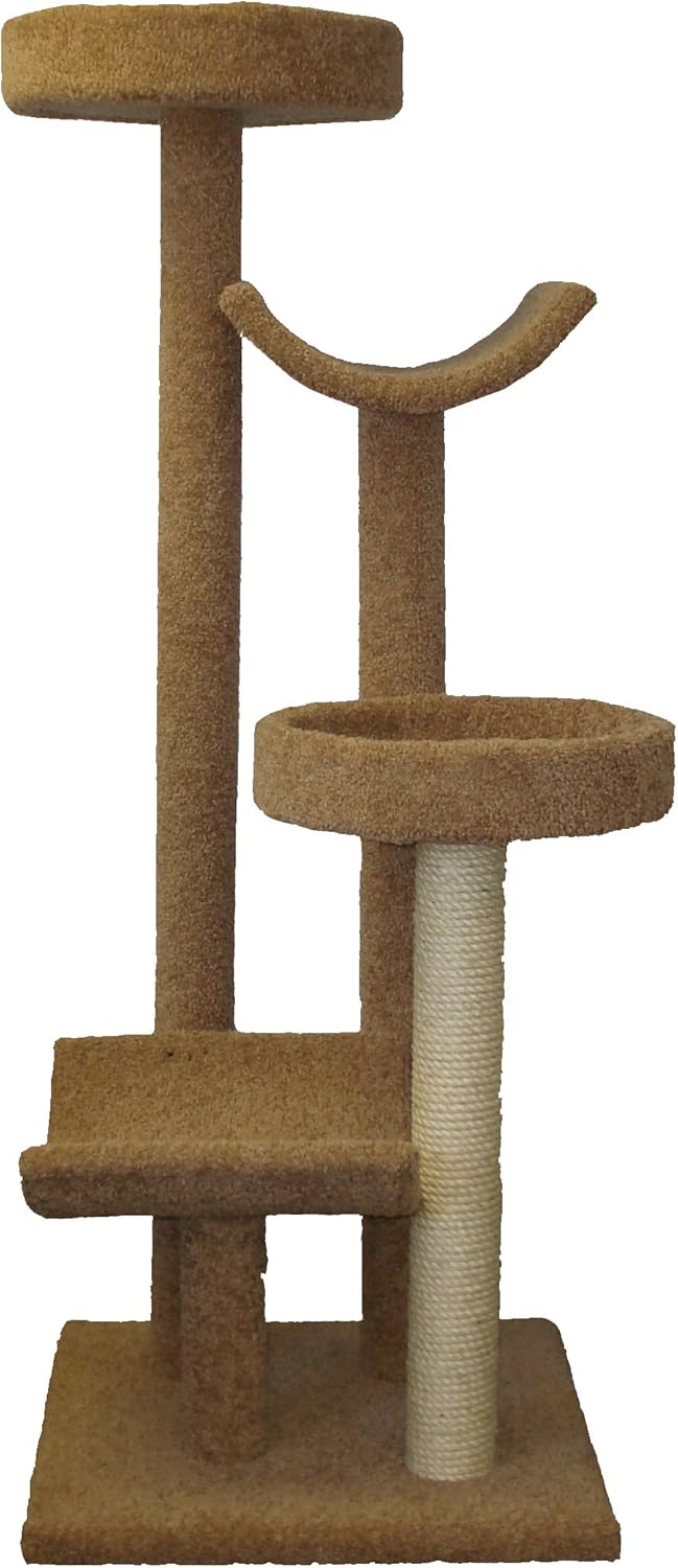 Four Level Cat House 2 Cradles&2 BedsCream (Cream) (66"H