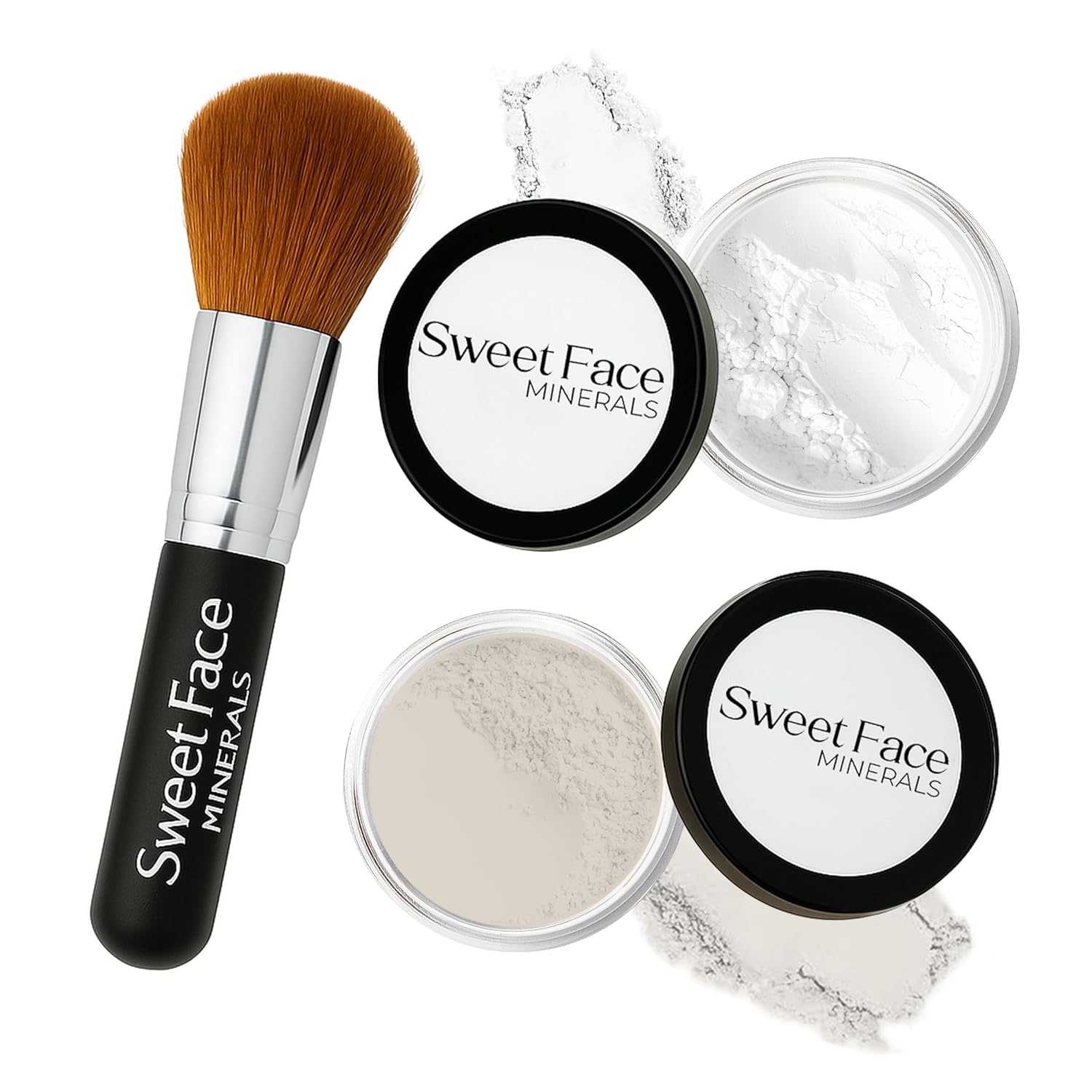 VEIL PRIMER & FINISHING POWDER & BRUSH Loose Matte Setting Powders Mineral Makeup Set Melts Clear for Flawless Mattifying Prep Before and Translucent Setting HD Finish After SPF 20 Baking No Flashback