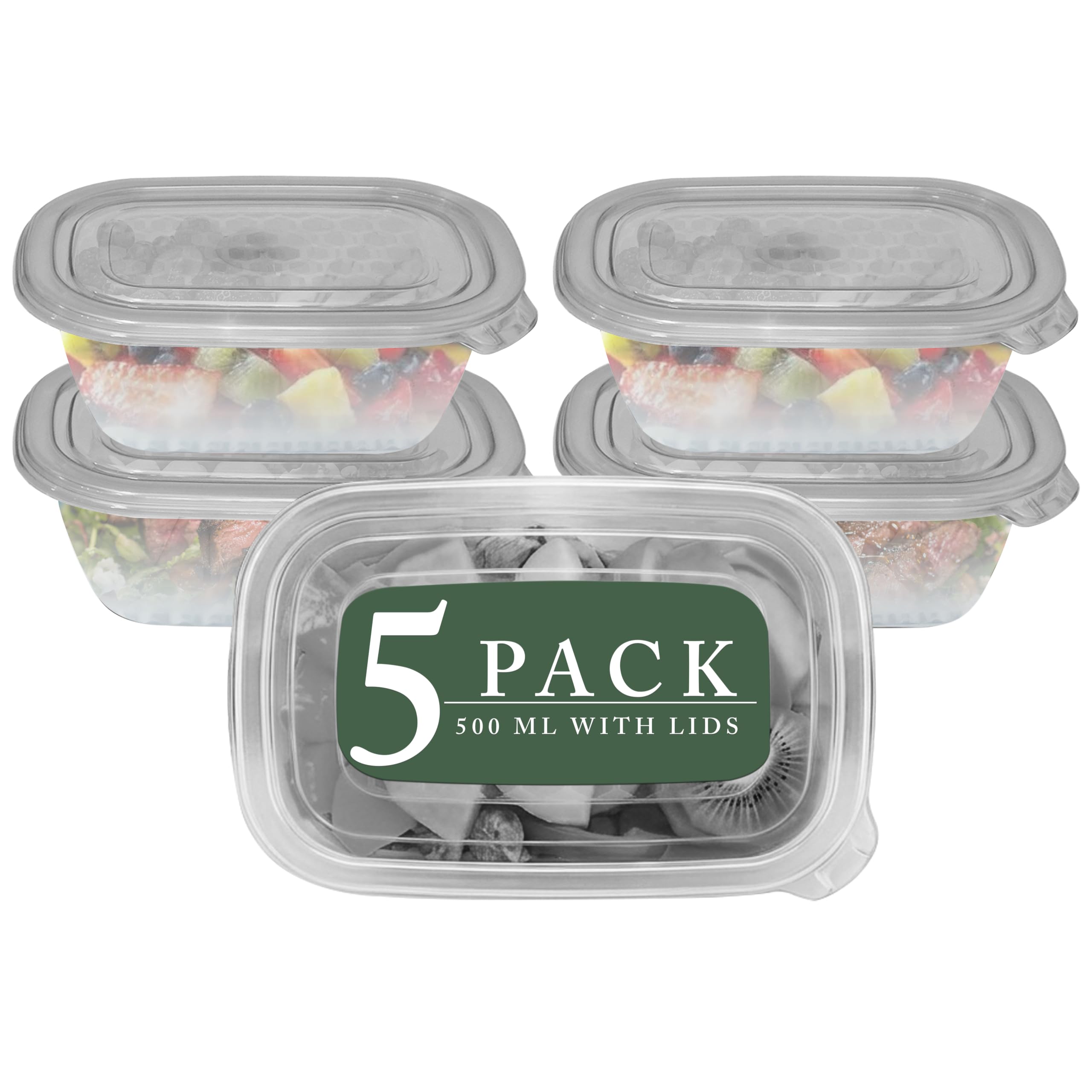 ARSUK 500ml Freezer Storage Containers With lids 10 Pack- Microwavable & Dishwasher Safe - Small Plastic Food Containers With lids - Reusable Takeaway Meal Prep - Ideal Use for Home, Work and Travel