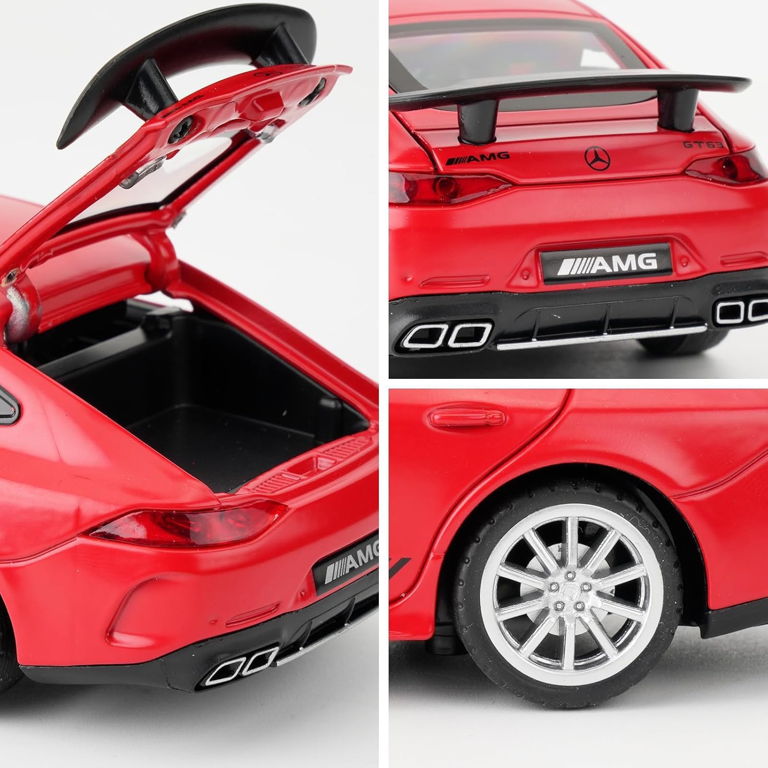 1/32 Model Car Zinc Alloy Toy Car, Pull Back with Light and Sound (Red) image 5