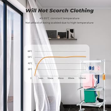 3-Tier Heated Clothes Airer, Aluminium Portable Folding Electric Dryer, Floor-Standing Clothes, 300W 45-55C Constant Temperature Drying Rack for Indoor, Outdoor, Bathroom, Laundry Room