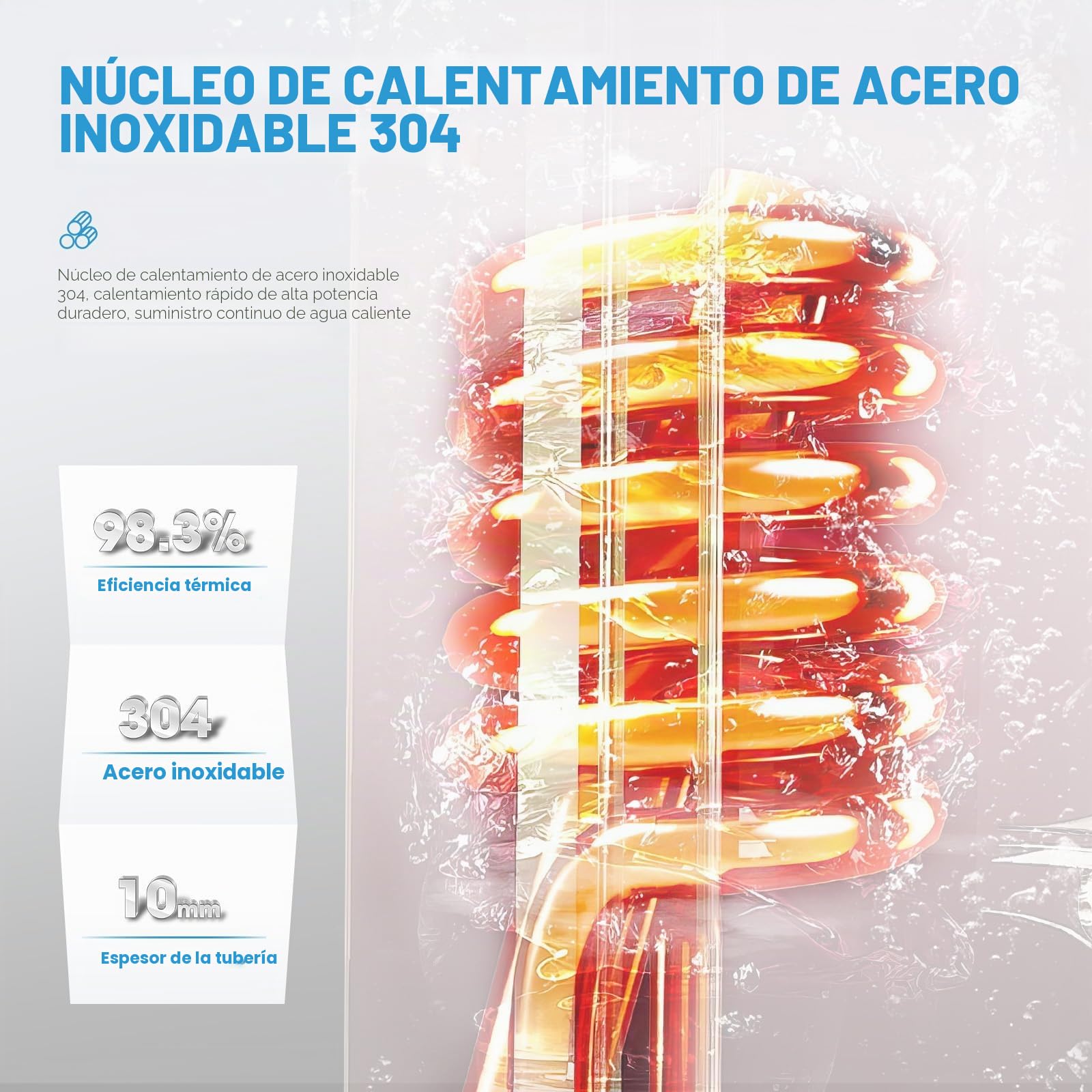 Grifo Eléctrico, Calentador de Agua Eléctrico de Cocina con Pantalla Digital LED, Grifo de Calefacción de Dirección Ajustable de 3000 W, Adecuado para Baños y Cocinas