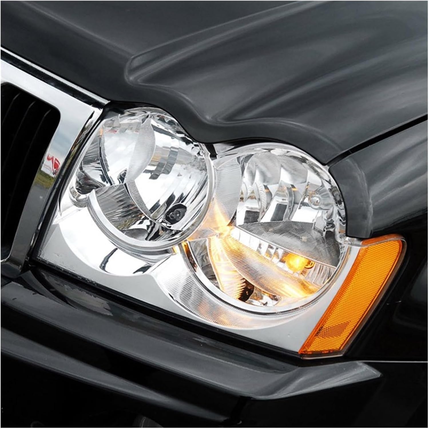 Head light Lens Cover Compatible for Jeep for Grand for Cherokee 2007-2010 Car Front Auto Case Headlamp Glass Lampshade (Left)
