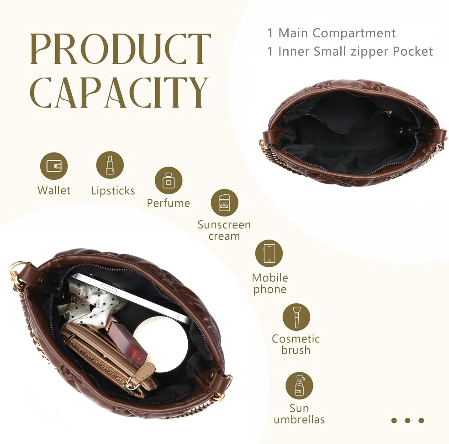 Quilted Crossbody Purses for Women, Ladies Shoulder Bags with Top-handle, Satchel Bag Totes Leather Trendy Handbag - Image 6