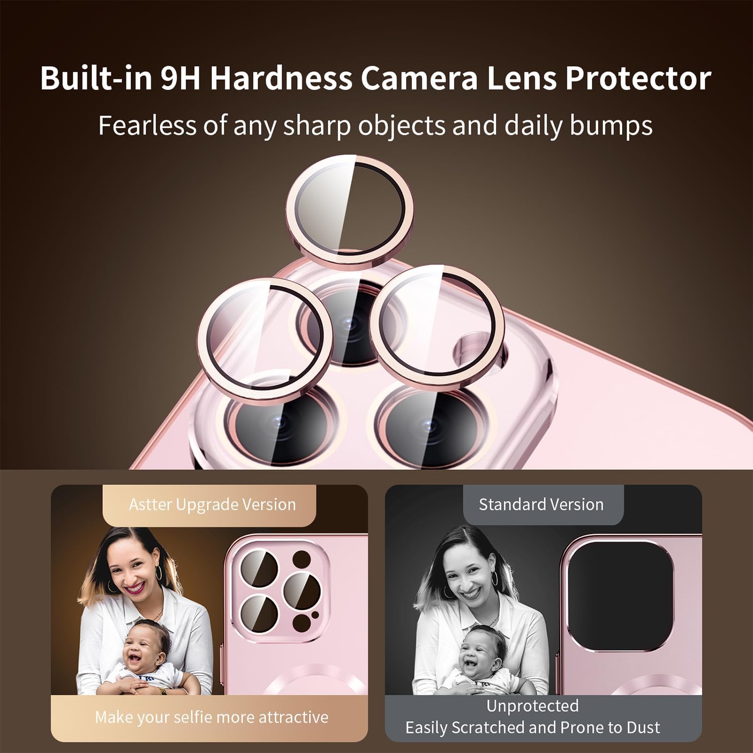 Privacy Case for iPhone 16 Pro Max Case with Privacy Screen Protector & Full Camera Cover[Non-Yellowing] Slim Shockproof Metallic Glossy Luxury Girl Women for 16 ProMax-Pink - Image 5