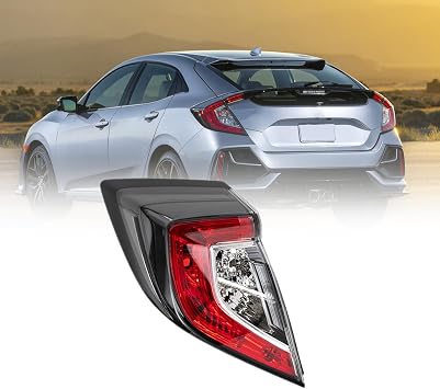 Halogen Tail Light Rear Break Lamps Fits for 2017-2021 Honda Civic Hatchback for 2017-2019 Honda Civic Type R Left Driver Side