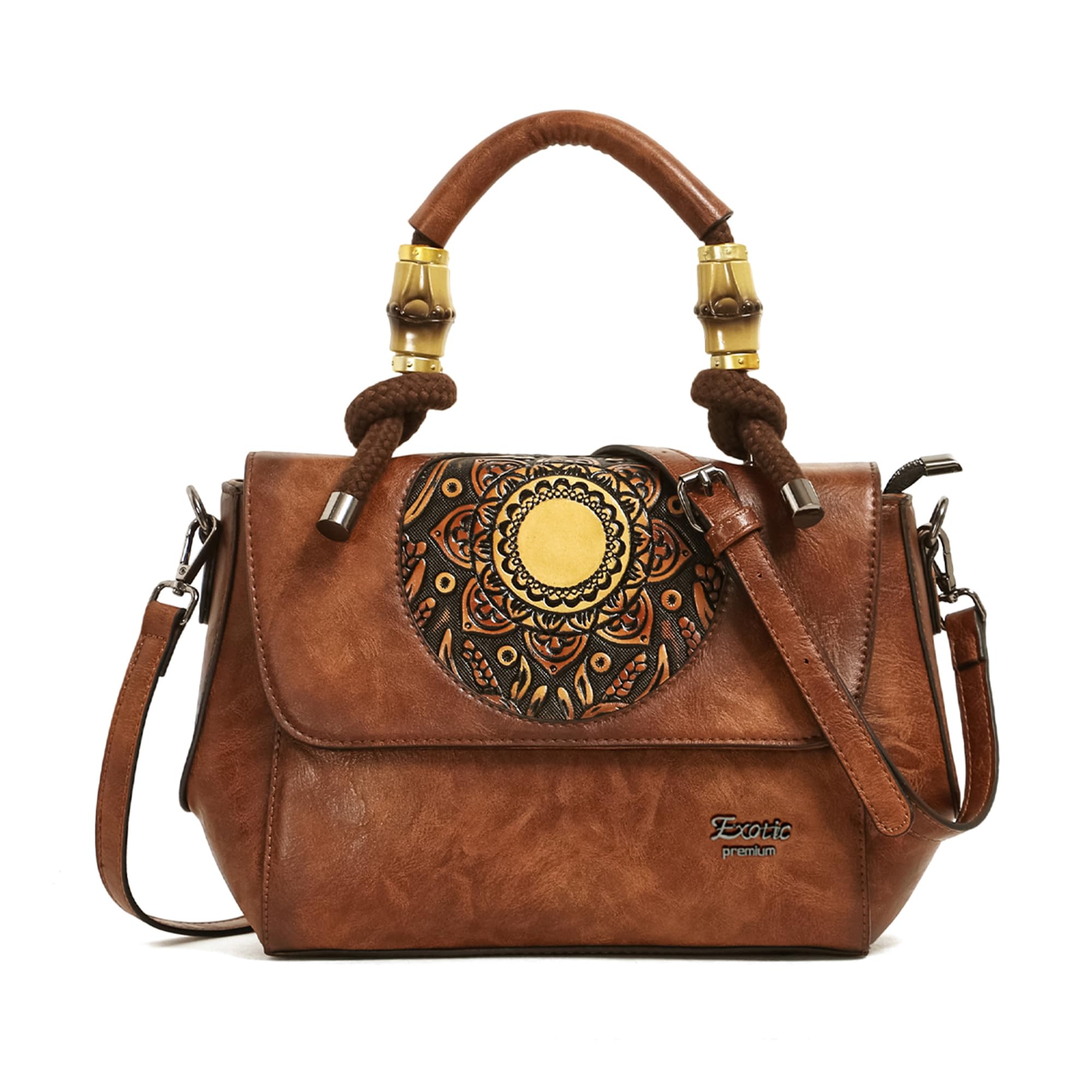 exotic Women Satchel Vintage Retro Embossed Sling Bag-picture-39