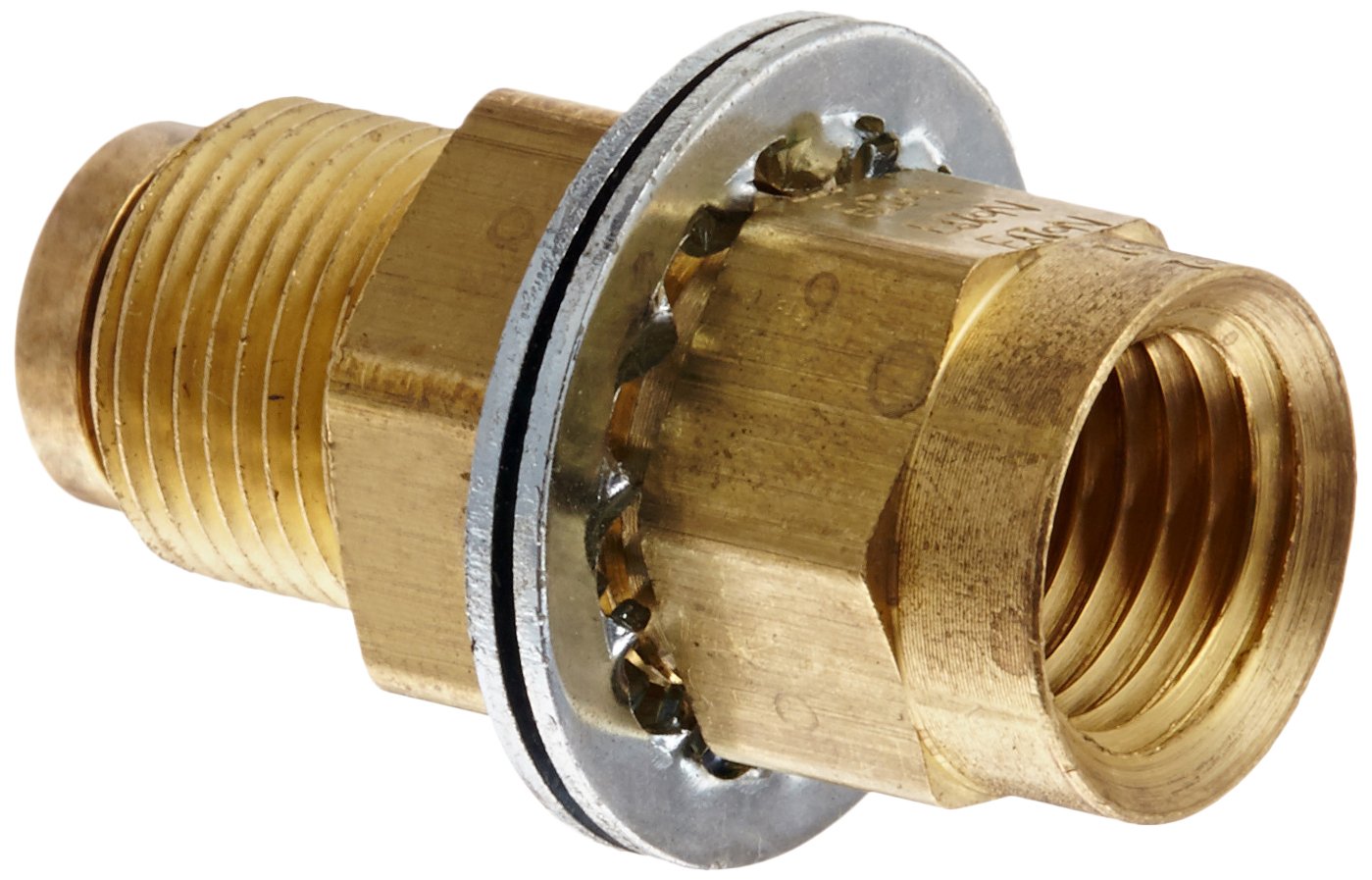 Eaton Weatherhead 1873X4X4 Brass CA360 D.O.T. Air Brake Tube Fitting, Female Bulkhead Union, 1/4