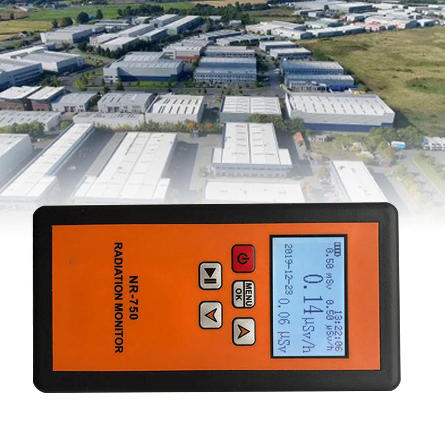 Marhynchus NR750 Detektor Nuklearny Przenośny Dozymetr z Wyświetlaczem LCD Dźwiękiem światłem i Alarmem Wibracyjnym do Monitorowania Promieniowania XY Twardych Promieni Beta