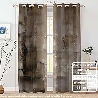 Vista 904 de Cenefas de cocina modernas con patrón de cobre marrón dorado para ventanas, cenefas opacas abstractas de marcas de arañazos y cortinas opacas