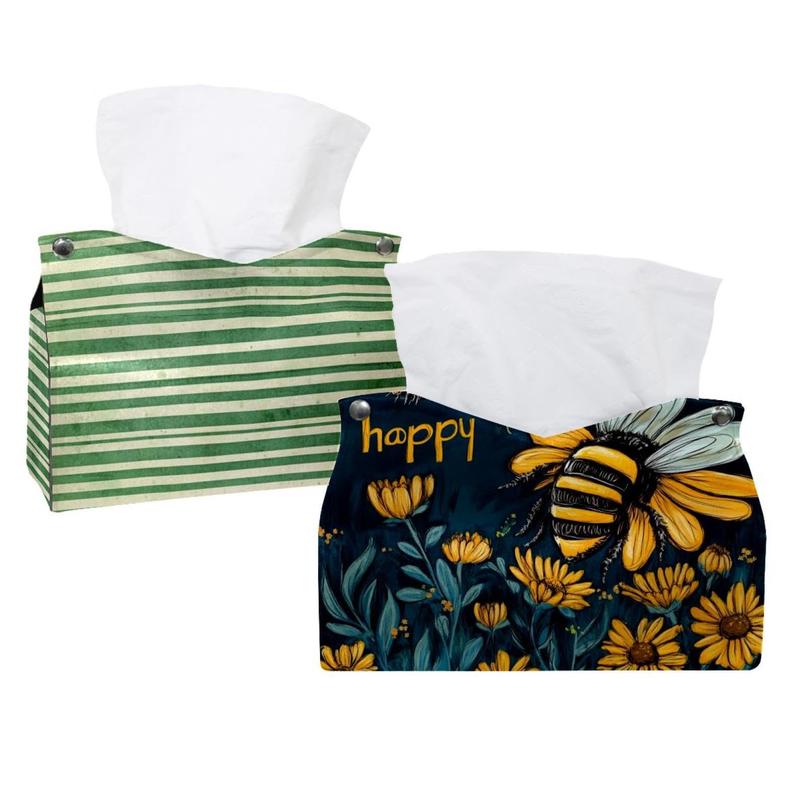 Housse de boîte à mouchoirs abeille pour cacher les emballages et décorer le comptoir