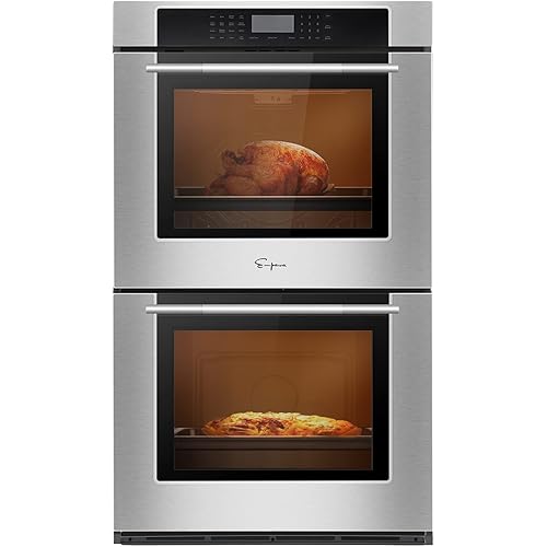 Empava 30" Electric Double Wall Oven with Self-cleaning Convection Fan and Touch Control in Stainless Steel, 30 Inch