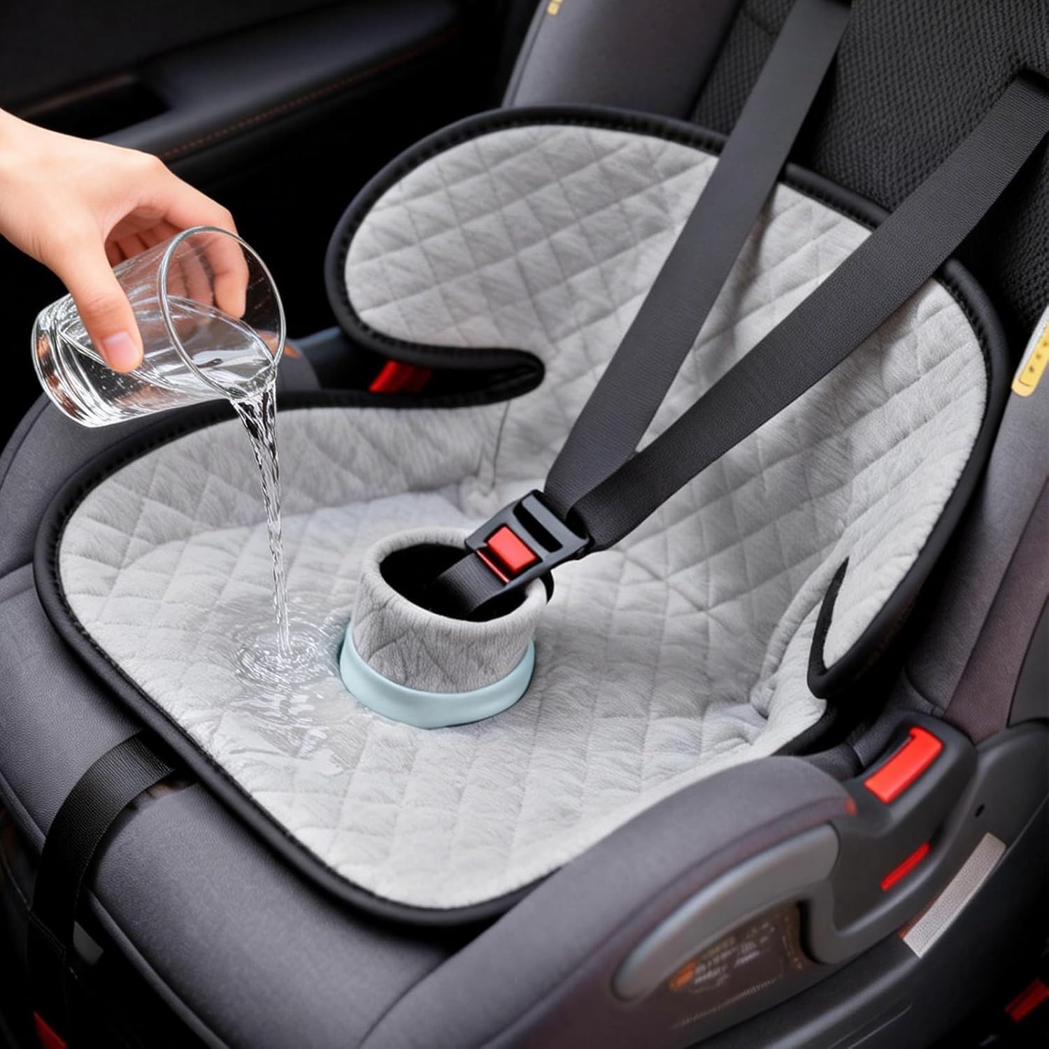 2 Pack Car Potty Training Seat Protector, Waterproof Toddler Carseat Potty Training Cover, Piddle Pads & Liners for Baby,Washable Non-Slip Leak-Proof Potty Pee Protector (Gray)