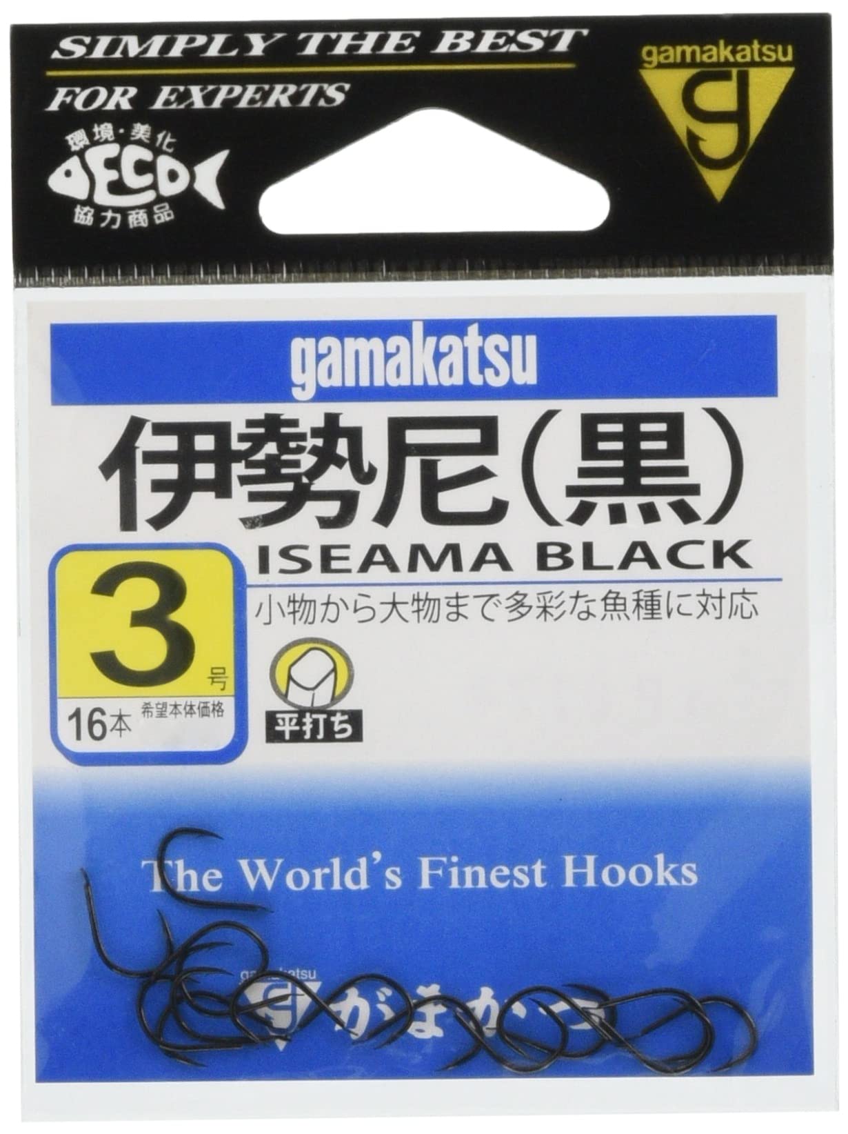 Amazon | がまかつ(Gamakatsu) 伊勢尼 フック (黒) 3号 釣り針