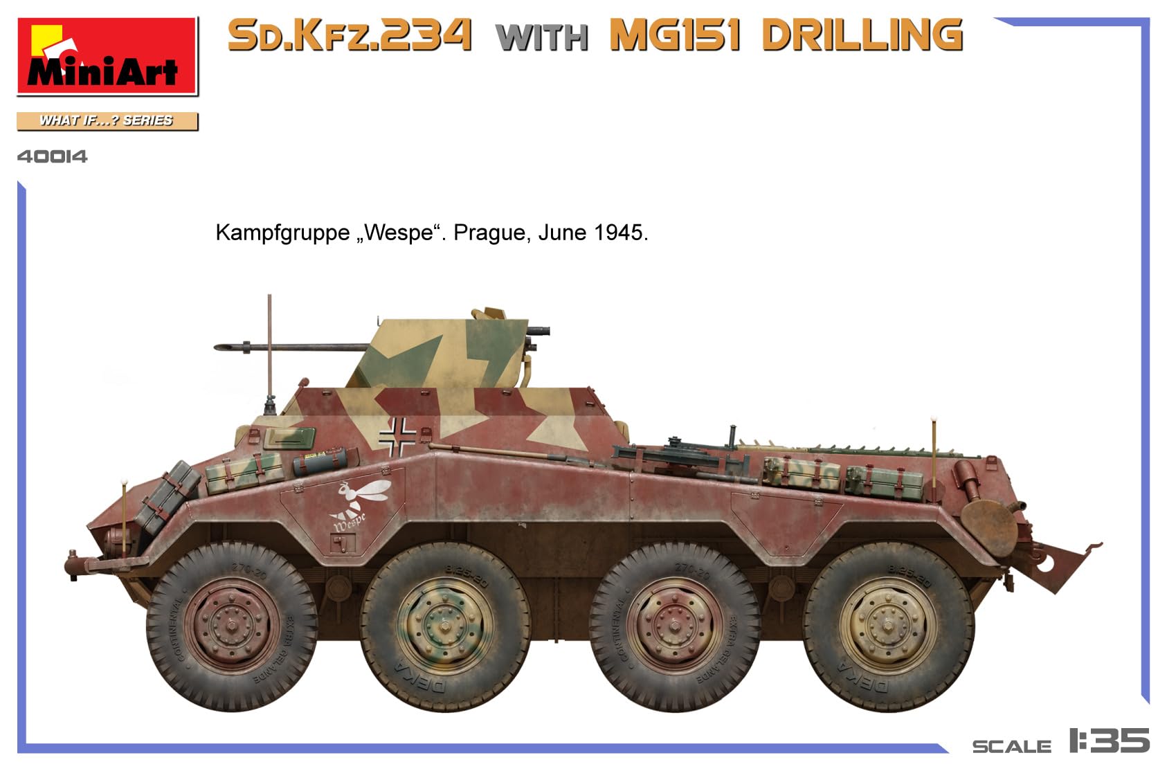 Miniart 40014 1:35 DT. SD.Kfz.234 m. MG151 Perforación - reproducción Fiel, modelismo, Kit de plástico, Manualidades, Hobby, Pegar, modelismo, ensamblar