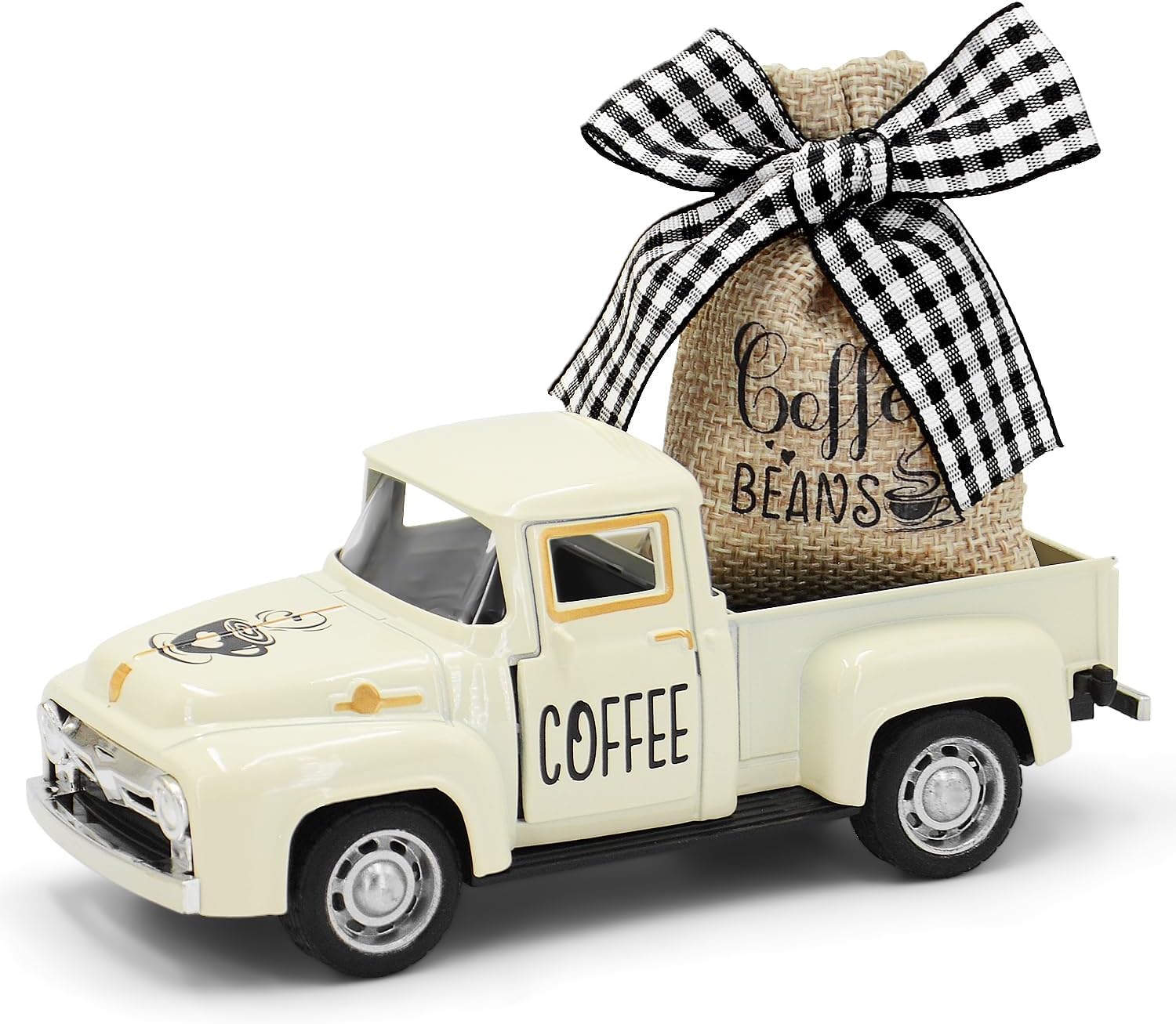 VANSHARE Coffee Decor for Coffee Bar Farmhouse: Mini Metal Truck Decor Vintage Truck Decor Coffee Bar Accessories Decor for Countertop Farmhouse Coffee Bar Decor Tiered Tray Decor Coffee Station Decor