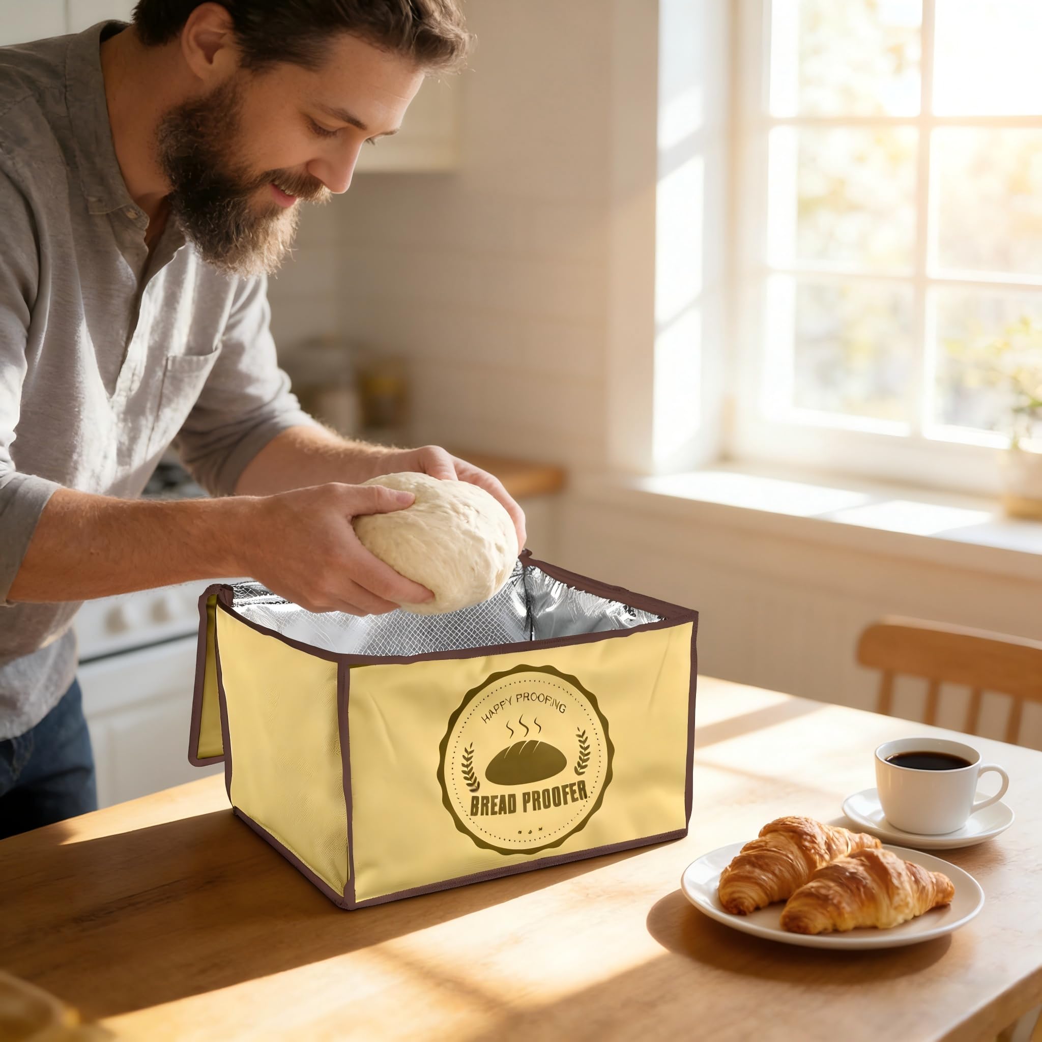Gärbox per lievito madre, contenitore per impasto pizza con coperchio - Scatola pieghevole per lievitazione del pane 30L, temperatura e timer, scatola per impasto pizza con coperchio, teglia