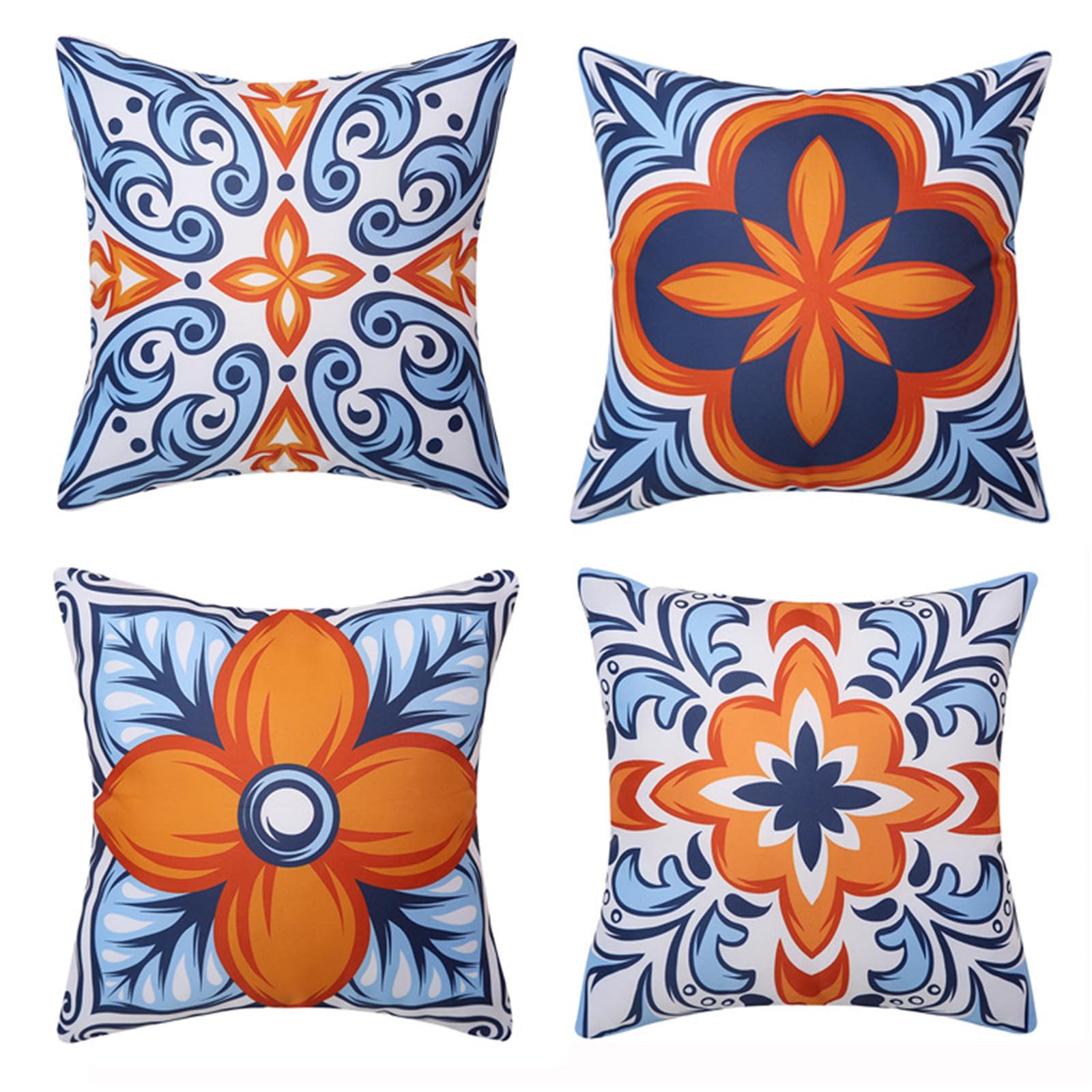 Housses de coussin 65x65 cm lin orange pour un salon chaleureux