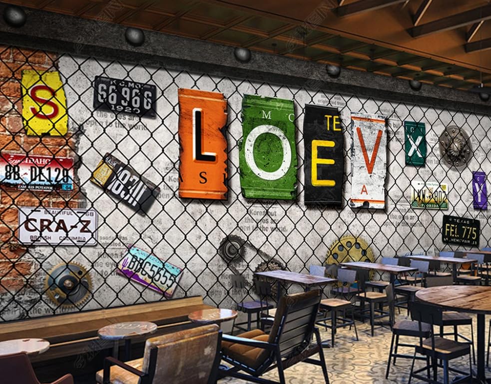 Poster géant mural lettres anglaises crée une ambiance chic pour restaurant