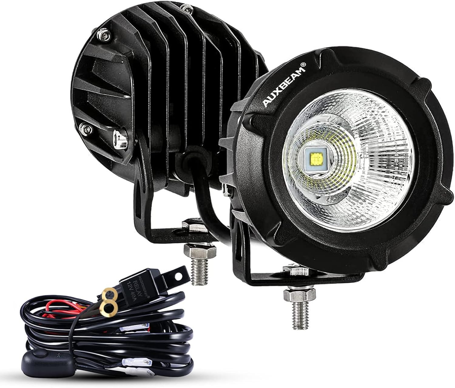 Auxbeam 50W White LED Pods, 3.5 Inch Round Offroad Lights