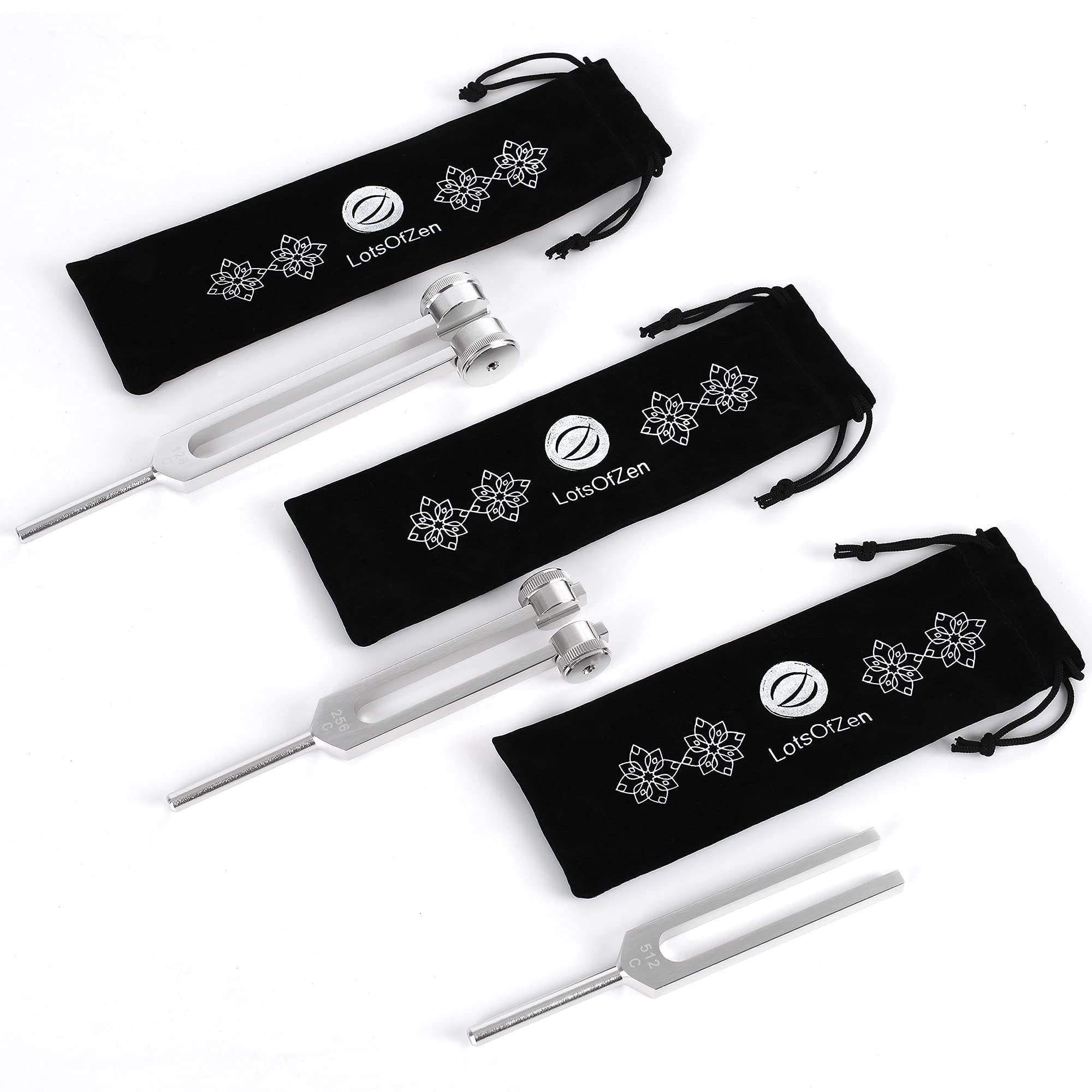 Tuning Fork Set (128Hz, 256Hz, 512Hz) — Body Tuning Forks for Healing