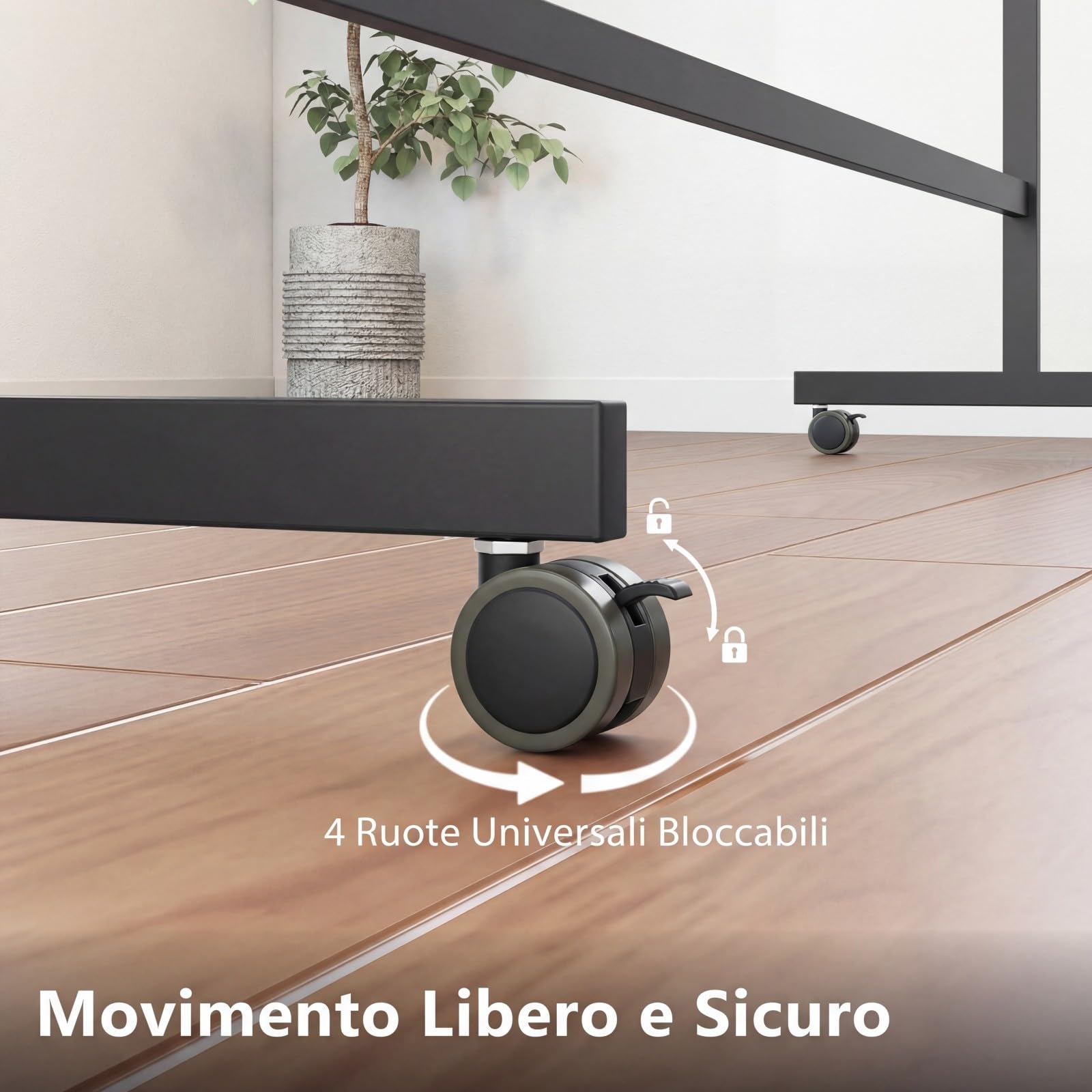 COSTWAY Lavagna Bianca Mobile, Lavagna Magnetica Cancellabile Doppia Faccia con Cavalletto, 2 Altezze Regolabili e Ruote Bloccabili (186 x 54 x 195/215 cm,Nero)