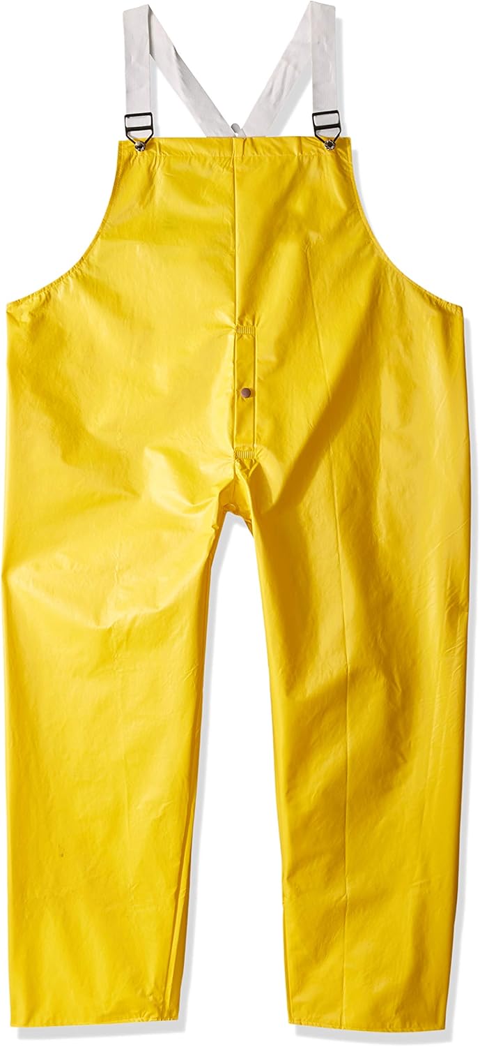 AMERICAN O32107.3X 18mm Storm Fly Front Thick Overall with Attached Hood, Size 3X, Yellow
