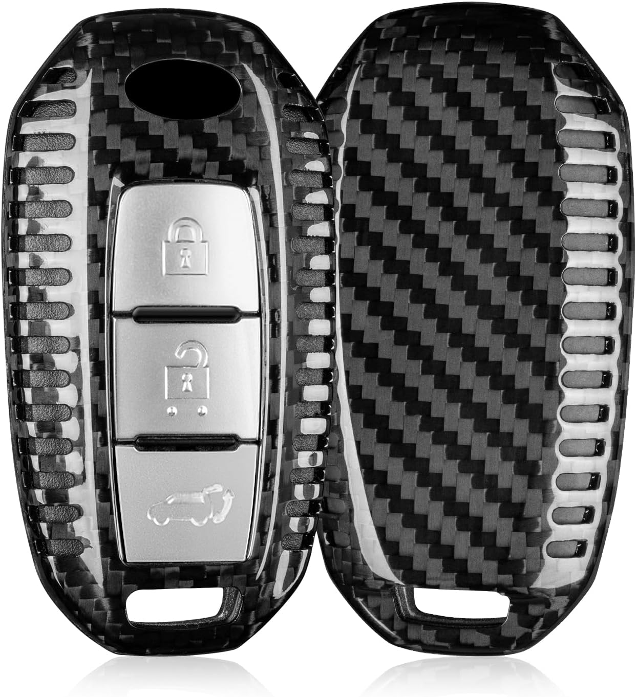 T-carbon Key Fob Cover with Keychain fits Infiniti QX60 2023;Real Carbon Fiber Key Fob Case Shell Protector Fits Infiniti Q50 Q60 2022 2024 QX50 QX55 QX60 Smart Remote Keyless Entry Accessories Black