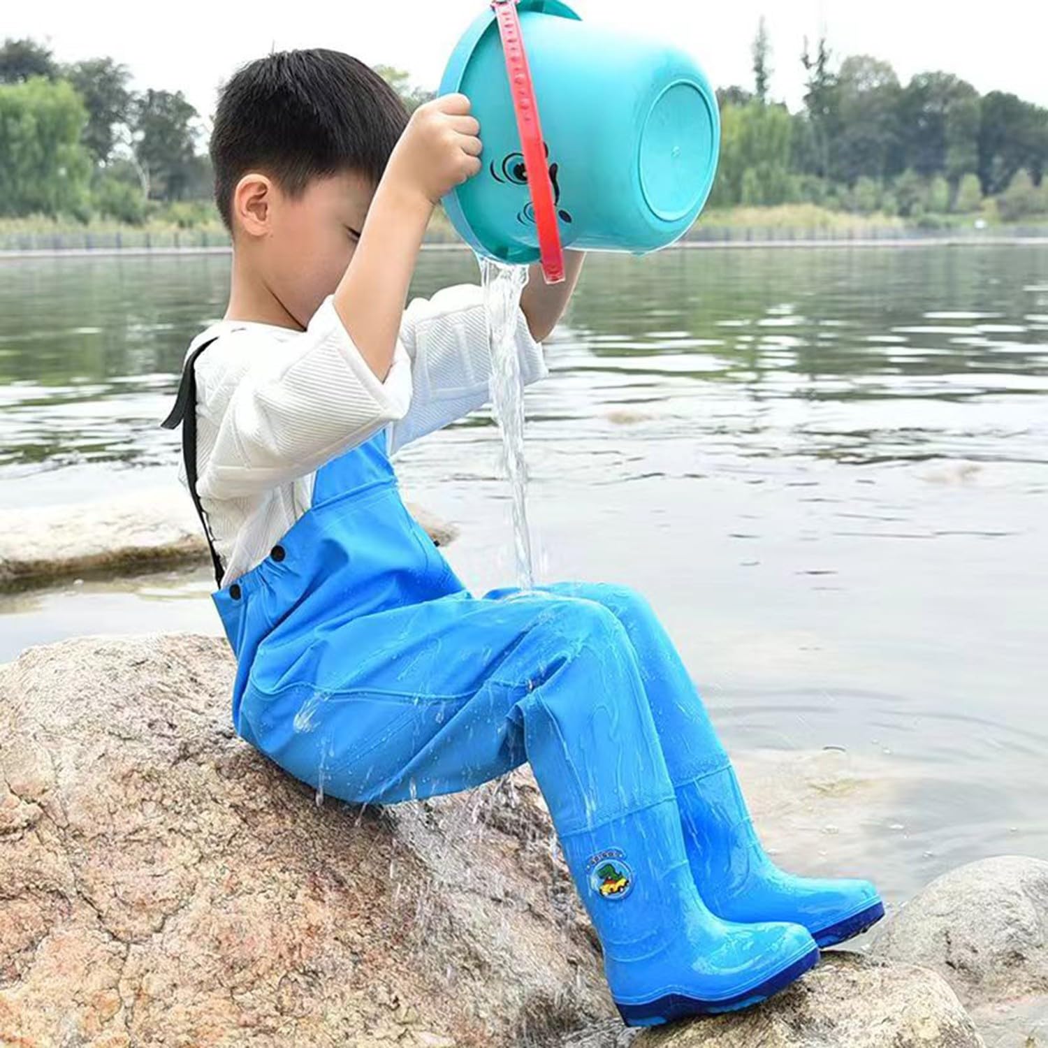 Vadeadores Infantiles, Niños Pantalones De Pesca para Jóvenes, Vadeadores De Pecho, Impermeable,Transpirables, para Acampar, Acampar, Correr,Días Lluviosos Escuela D,29