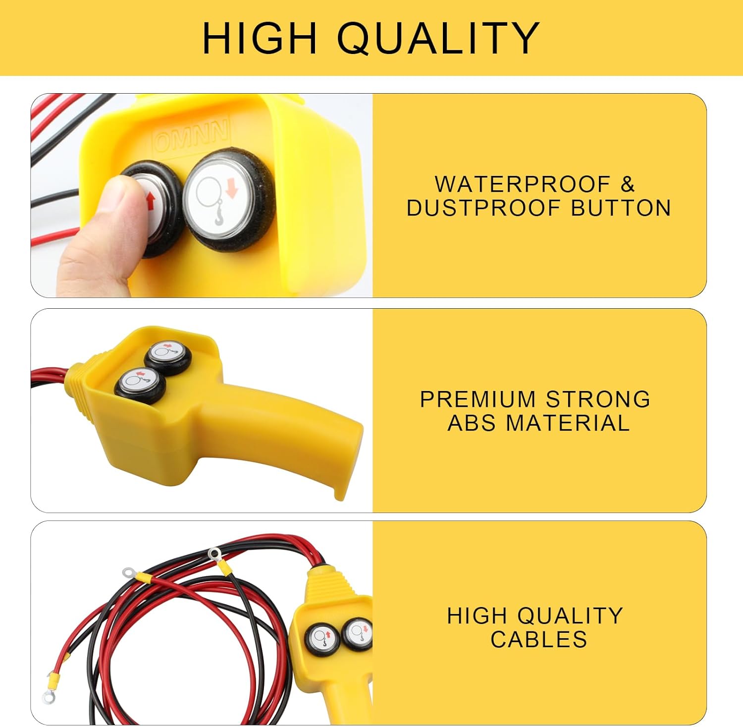 Winch Handheld Control Replacement Winch Remote Hand Control Assembly for 12V 1500lbs to 5000lbs Electric Winch,12V UP-Down Crane Pendant Hand-held Control Station