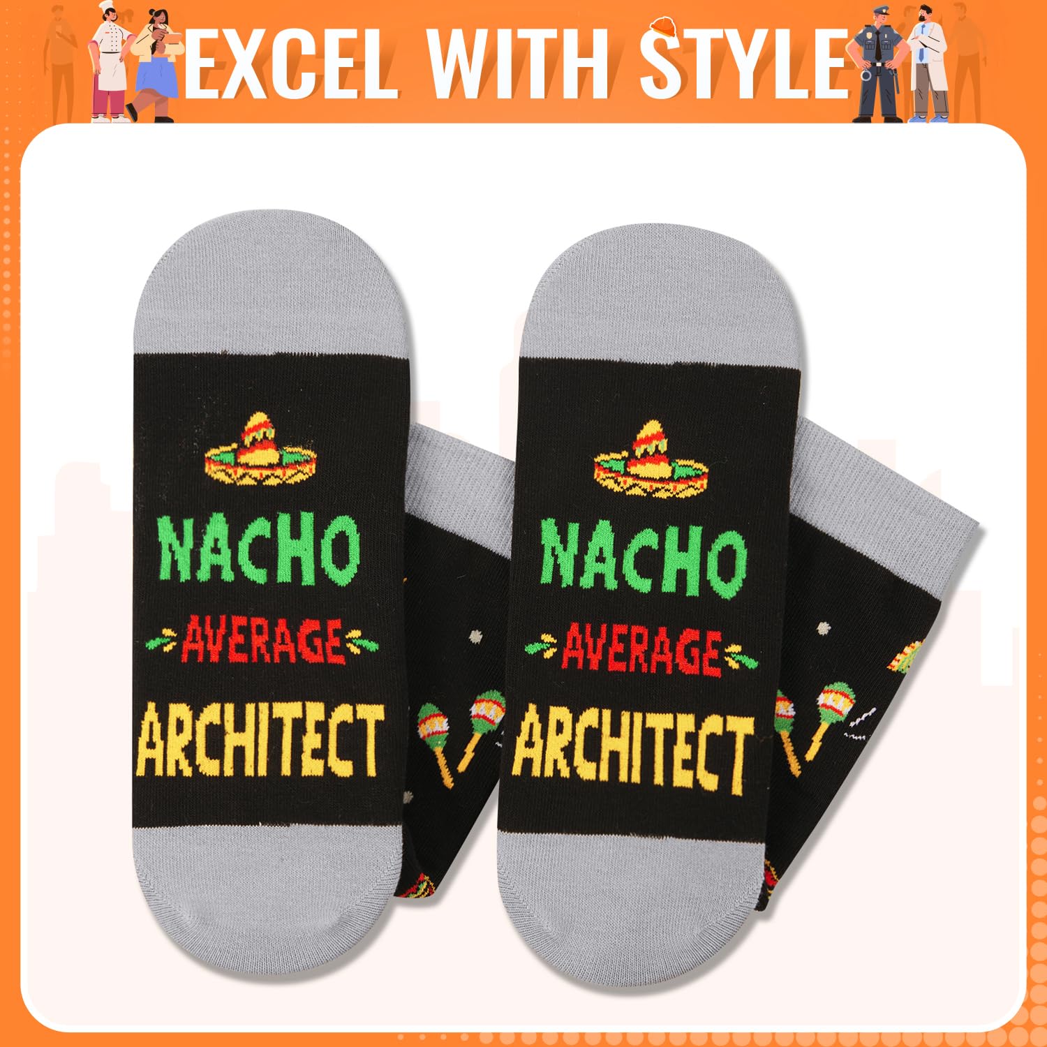HAPPYPOP Gifts for Mechanic Architect - Trainer Diver Plumber Musician Socks for Him Her