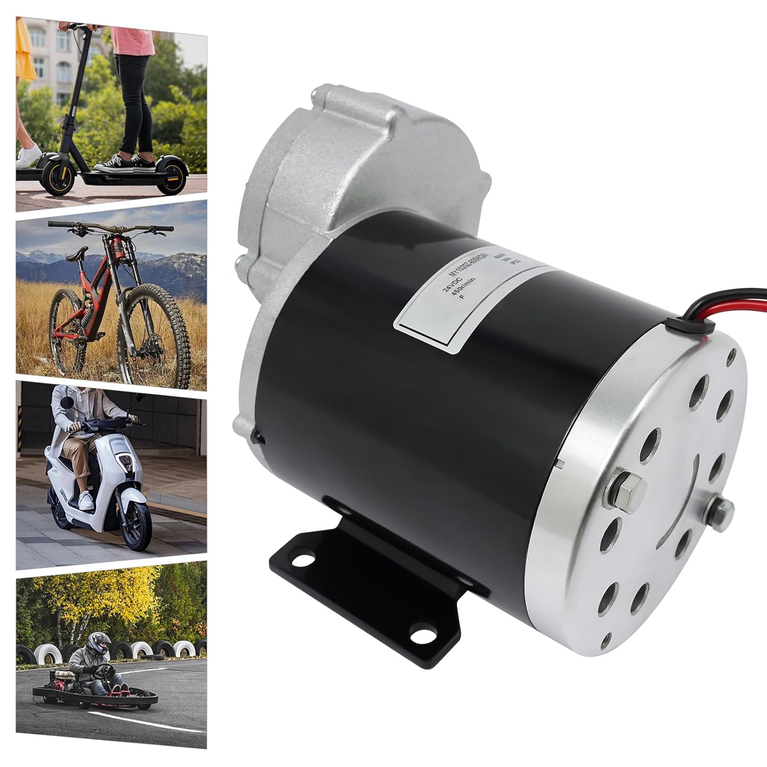 Gear Reduction Electric Motor,24V 600W Electric Bicycle Brushed Motor Reductor,Brushed DC Motor for Electric Bicycle Scooter Bikes,9 Tooth Sprocket (600W,24V)