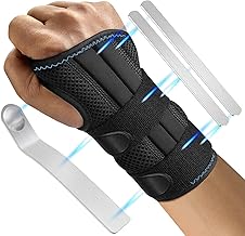 Wrist Bandages, Men Women Carpal Tunnel Wrist Support with Metal Splint Stabiliser, Wrist Support Left & Right Hand for Relief of Tendinitis Arthritis Pain in the Carpal Tunnel