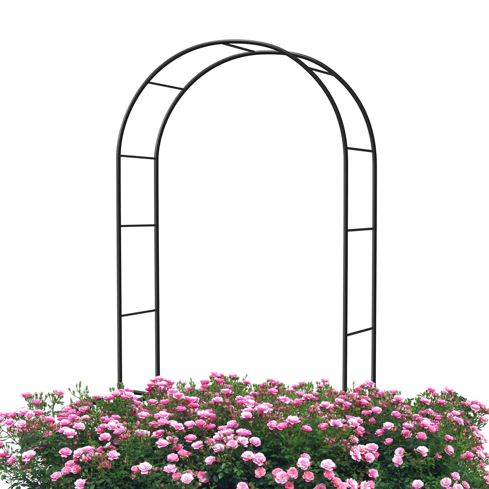 Arche de jardin en métal treillage Pera noir 140 cm déco extérieure et mariage