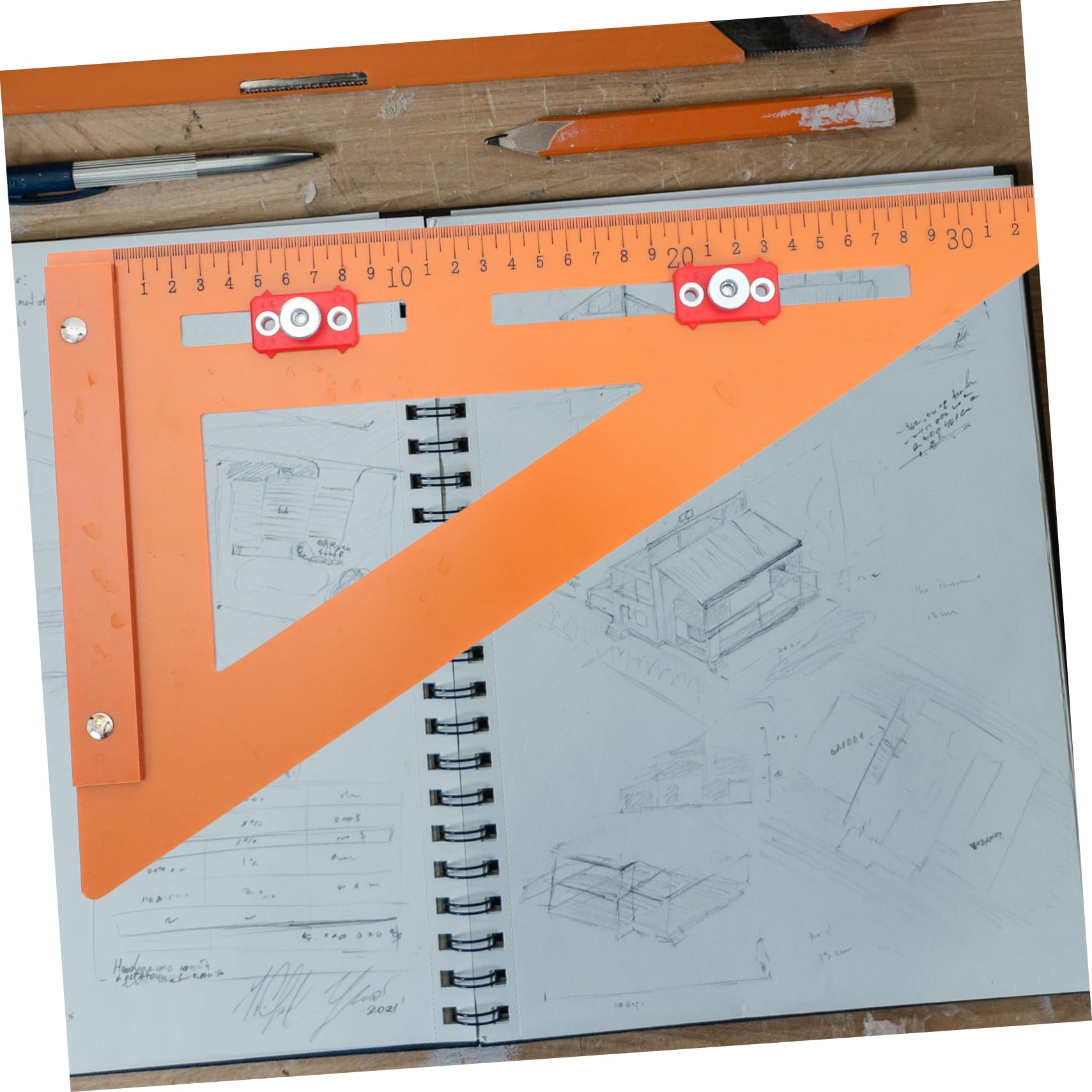 Regla Triangular de Carpintería para Medición Multiángulo 220x380 Mm en Baquelita, Posicionador de Ángulo Recto 90° para Bricolaje y Profesionales, Herramienta Versátil
