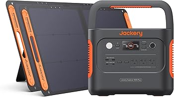 Jackery 1000 Plus Solar Generator, 1264Wh Portable Power Station with 2xSolarSaga 100W Solar Panels, 2000W Output Expandable Home Backup Power