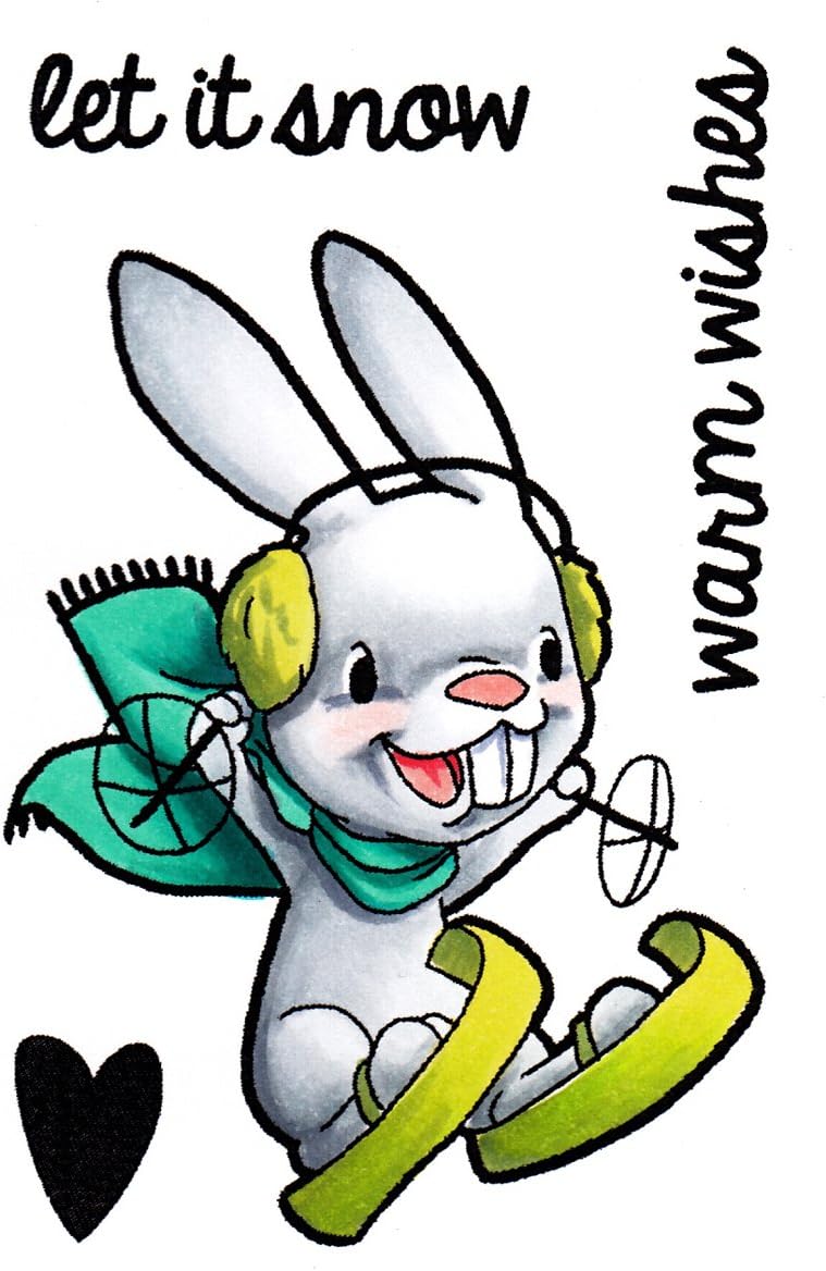 Clear Stamp Set, 2 by 3-Inch, Snow Bunny