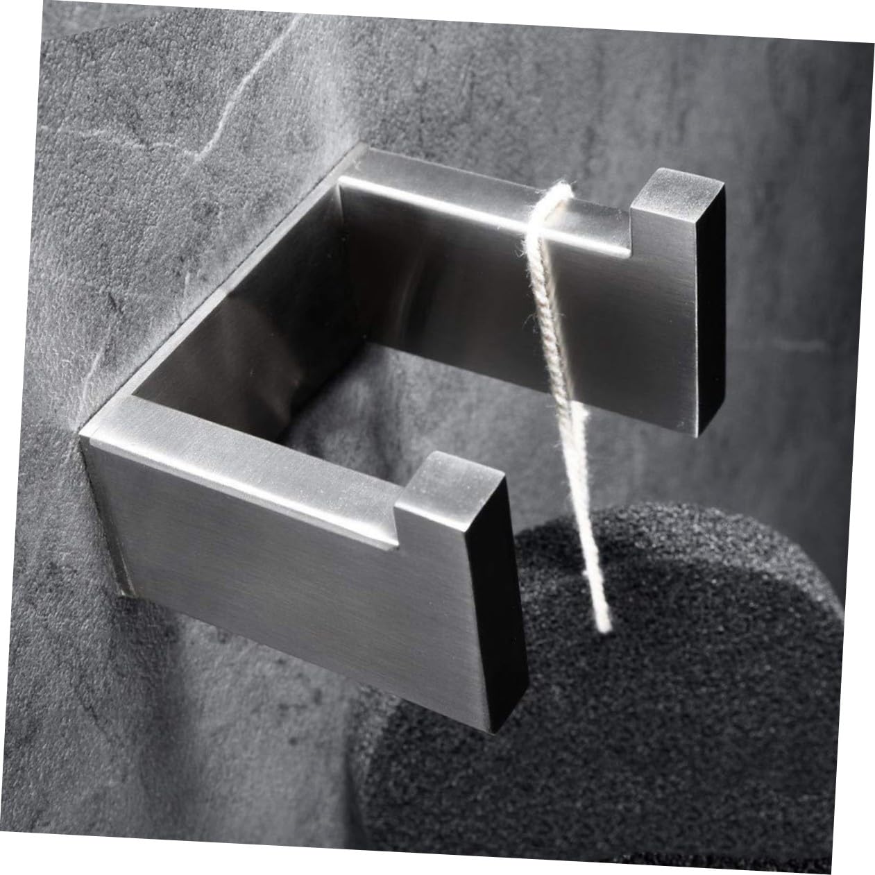 NUOBESTY 2 Piezas percha sencilla Gancho Almacenamiento de toallas para el baño manos abrigo colgador de estilo moderno perchas antioxidantes acero inoxidable 304