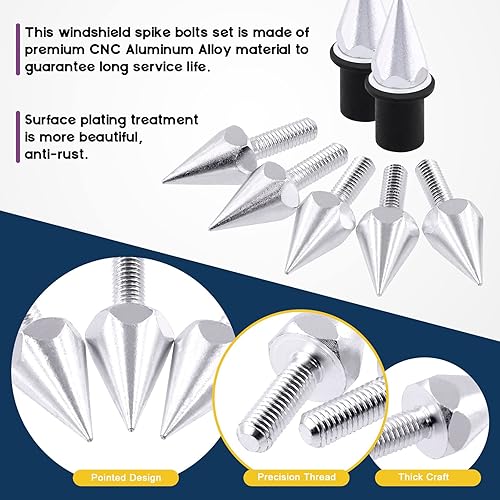 Miniatura 15 de Swpeet Juego de 15 tornillos de aluminio para parabrisas de motocicleta, tornillo de espiga de motocicleta, empalador corto, compatible con la Rojo