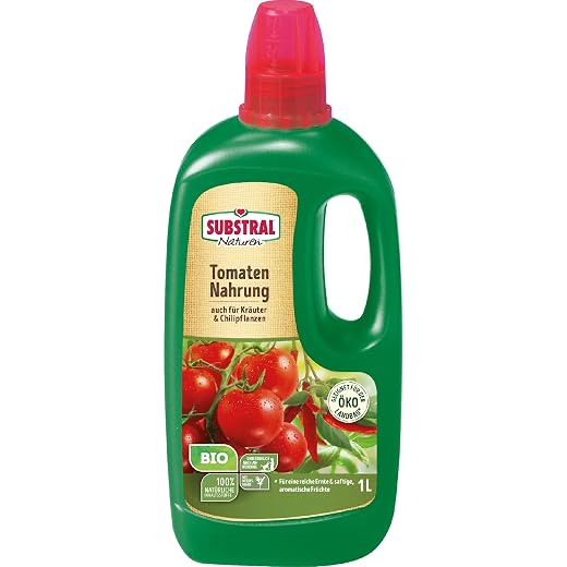 Substral Naturen Bio Tomaten und Kräuter Nahrung, Flüssigdünger für Tomaten, Paprika, Kräuter & Chili-Pflanzen, 1 L