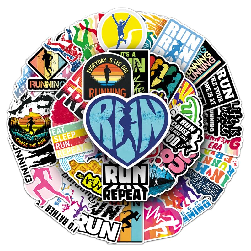 Running Marathon Stickers, Aesthetic Fitness Motivation Vinyl Decals